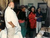 My father in his late 30's at his moms home for sunday diner